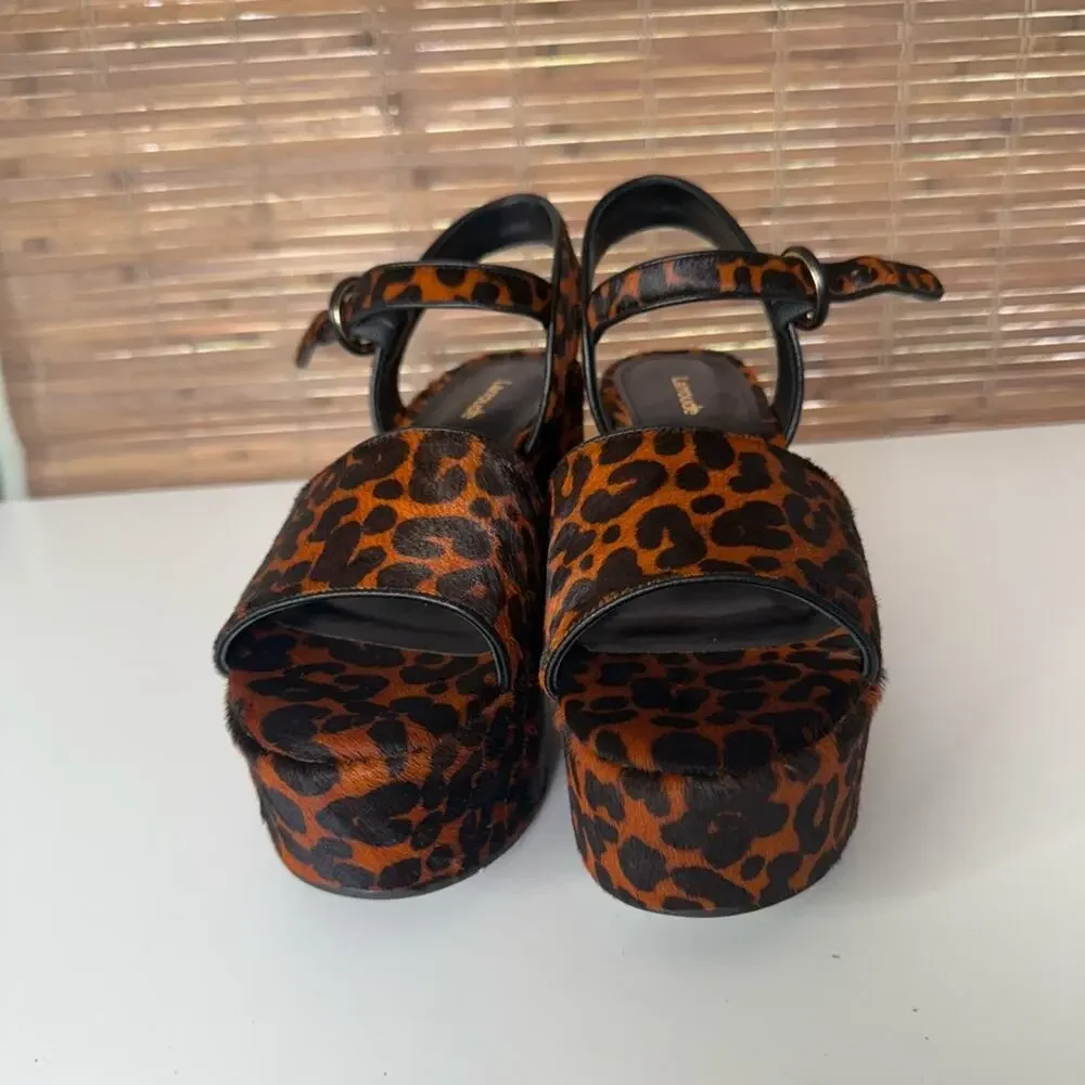 Larroude Miso Animal Print Platform Sandals 9.5